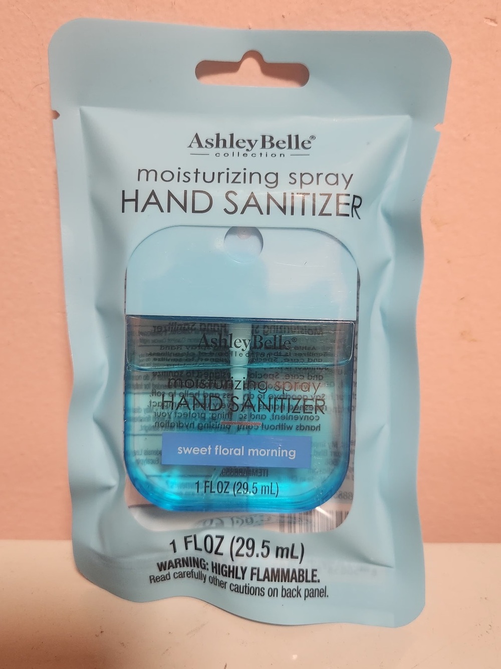 AshleyBelle Moisturizing Spray Hand Sanitizer 70% Alcohol Blue Sweet Floral 1oz